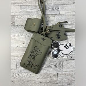 DISNEY Mickey Mouse Crossbody bag phone holder airpods case and card case wallet